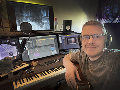 Jackie (2025) – Original Score by Stuart Fox | Short Documentary 2 Stuart Fox in the studio - recording guitar parts for the short Documentary, Jackie