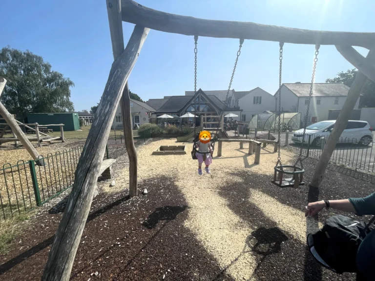 Swings and climbing frame at The Orchard Coffee House
