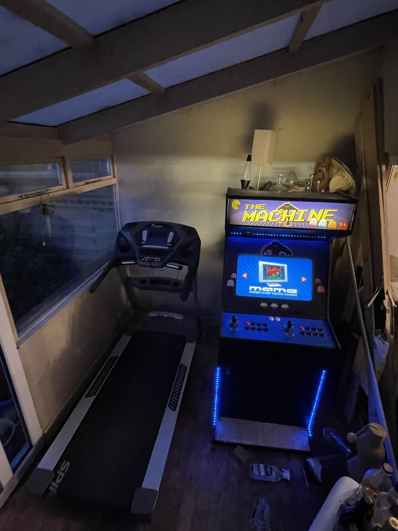 The Machine today, next to a treadmill