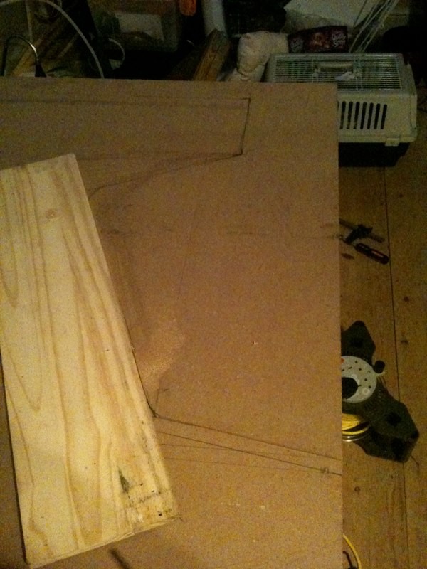 Lines drawn on the MDF sheet