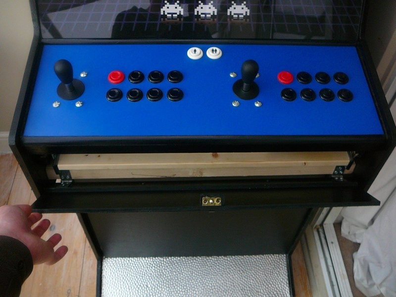 The flap under the control panel open